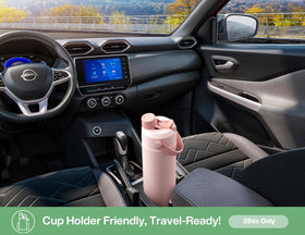 POWCAN bottle fits most car cup holders for on-the-go hydration