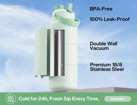 POWCAN double-wall insulation closeup showing condensation-free performance.