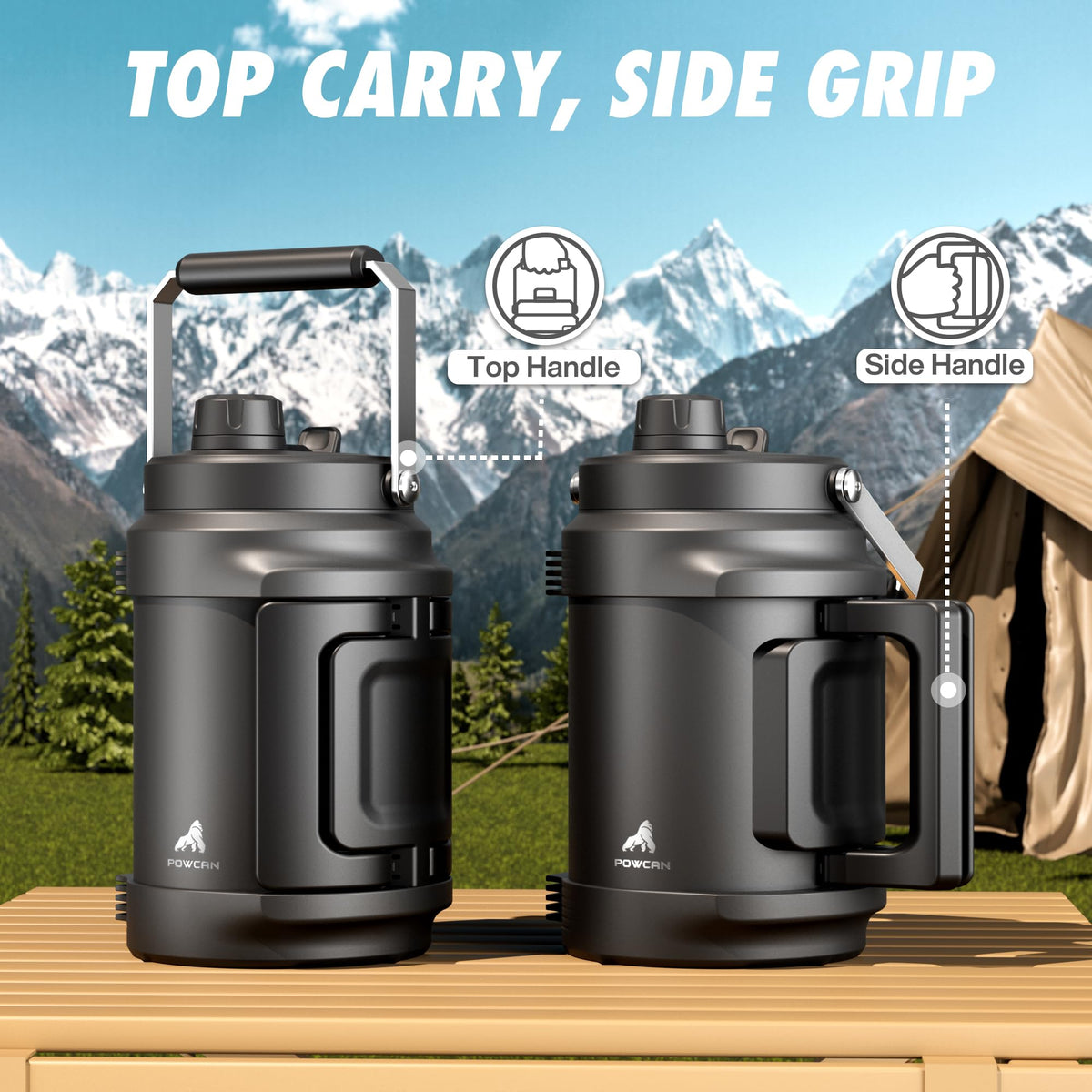 POWCAN dual carrying options for secure transport.