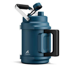 POWCAN 64 oz insulated bottle with straw lid for easy hydration on the go