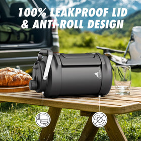 POWCAN bottle with leakproof insulation helps prevent spills during travel.