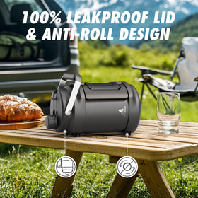 POWCAN leakproof lid prevents spills during activity.