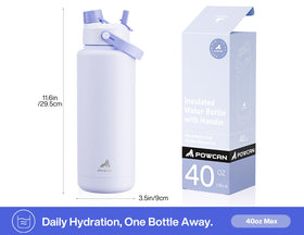 POWCAN Lupine bottle wide mouth for easy cleaning and filling.
