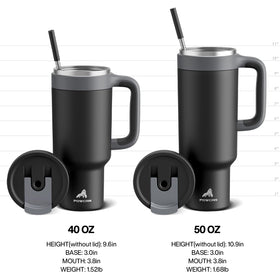 POWCAN Midnight finish adds a sleek look to any beverage routine.