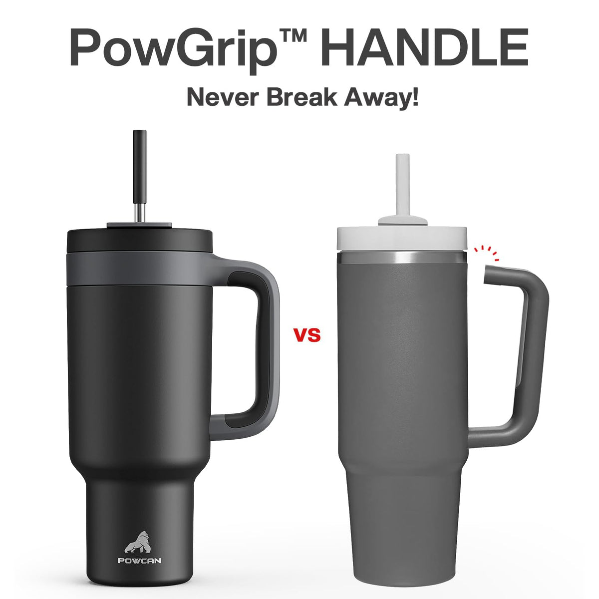 POWCAN PowGrip handle provides a firm grip for outdoor adventures.
