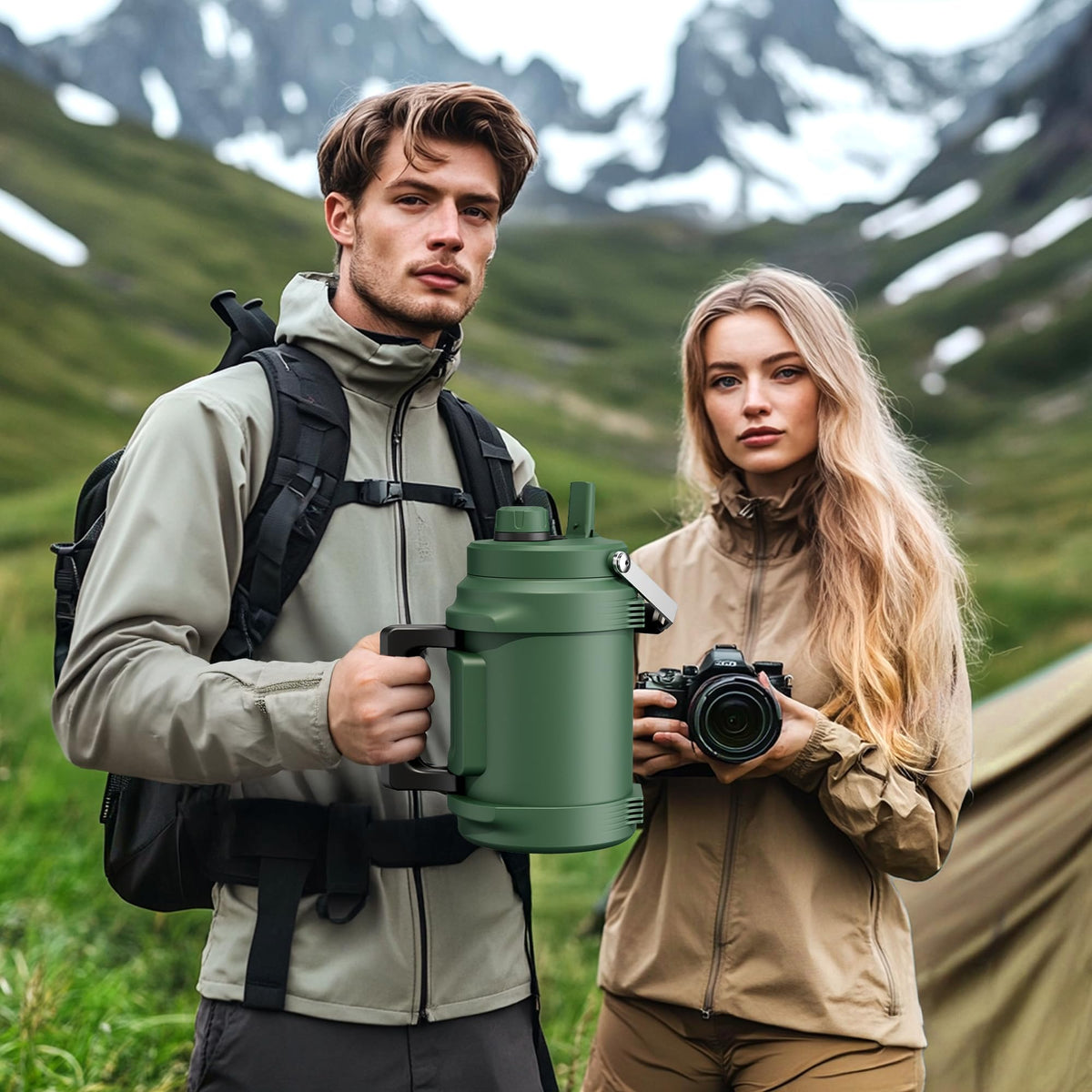 POWCAN carry options with flip-up handle and foldable side handle
