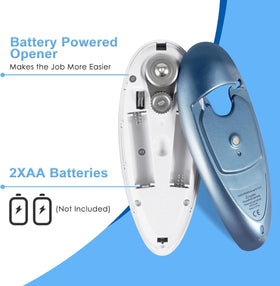 Powerhelper electric can opener performing a 360-degree cut with a smooth edge for safe serving