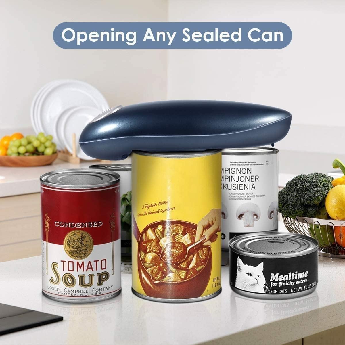 Powerhelper one-touch electric can opener with easy-press button for arthritis-friendly operation