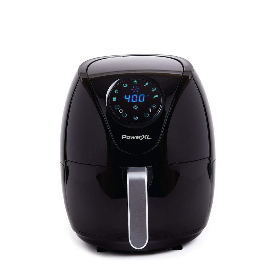 PowerXL Air Fryer 7 QT Maxx Classic front view in sleek black.