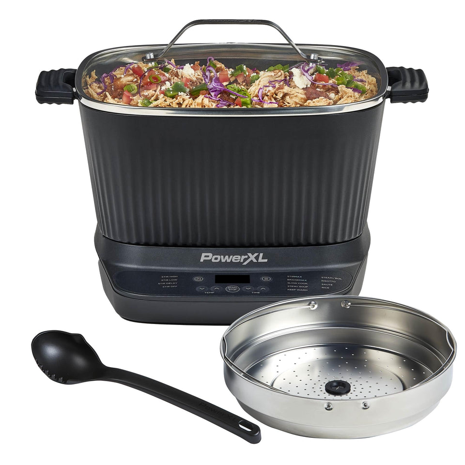 PowerXL StirMax Plus paddle action for hands-free stirring and even cooking