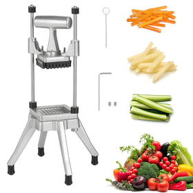 POWLAB Commercial Chopper blade and pusher for quick, uniform cuts.