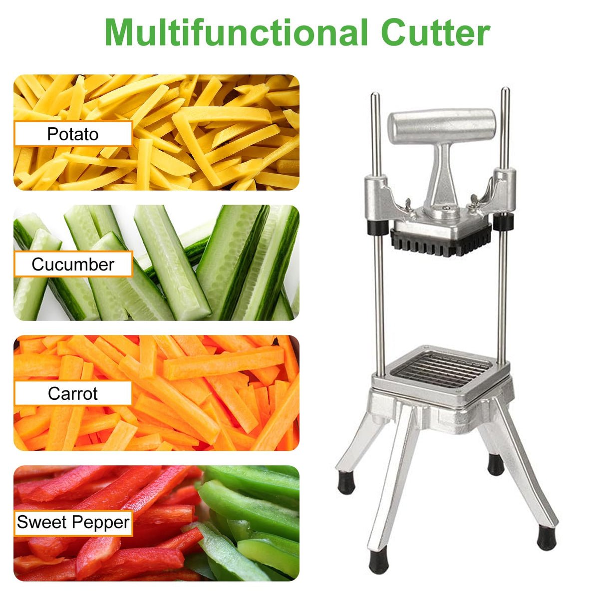 POWLAB Commercial Chopper suitable for cucumbers peppers apples and more.