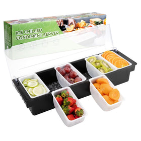 Powlab 6-bin condiments organizer keeps contents visible and protected