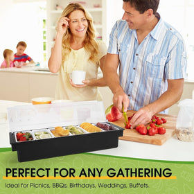 Powlab garnish station suitable for bars, taco setups, and salad bars
