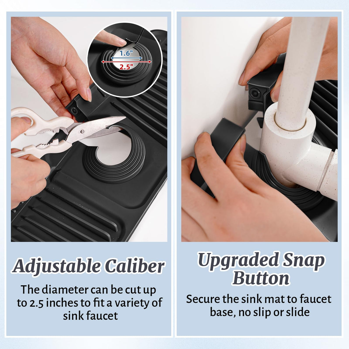 PoYang 2.5-inch hole fits faucet bases up to 2.5 inches