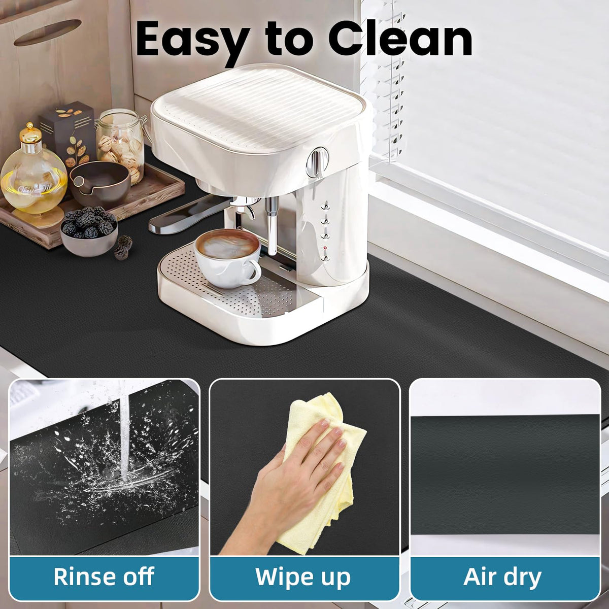 PoYang bar mat doubles as a drying pad for spills and damp countertops.