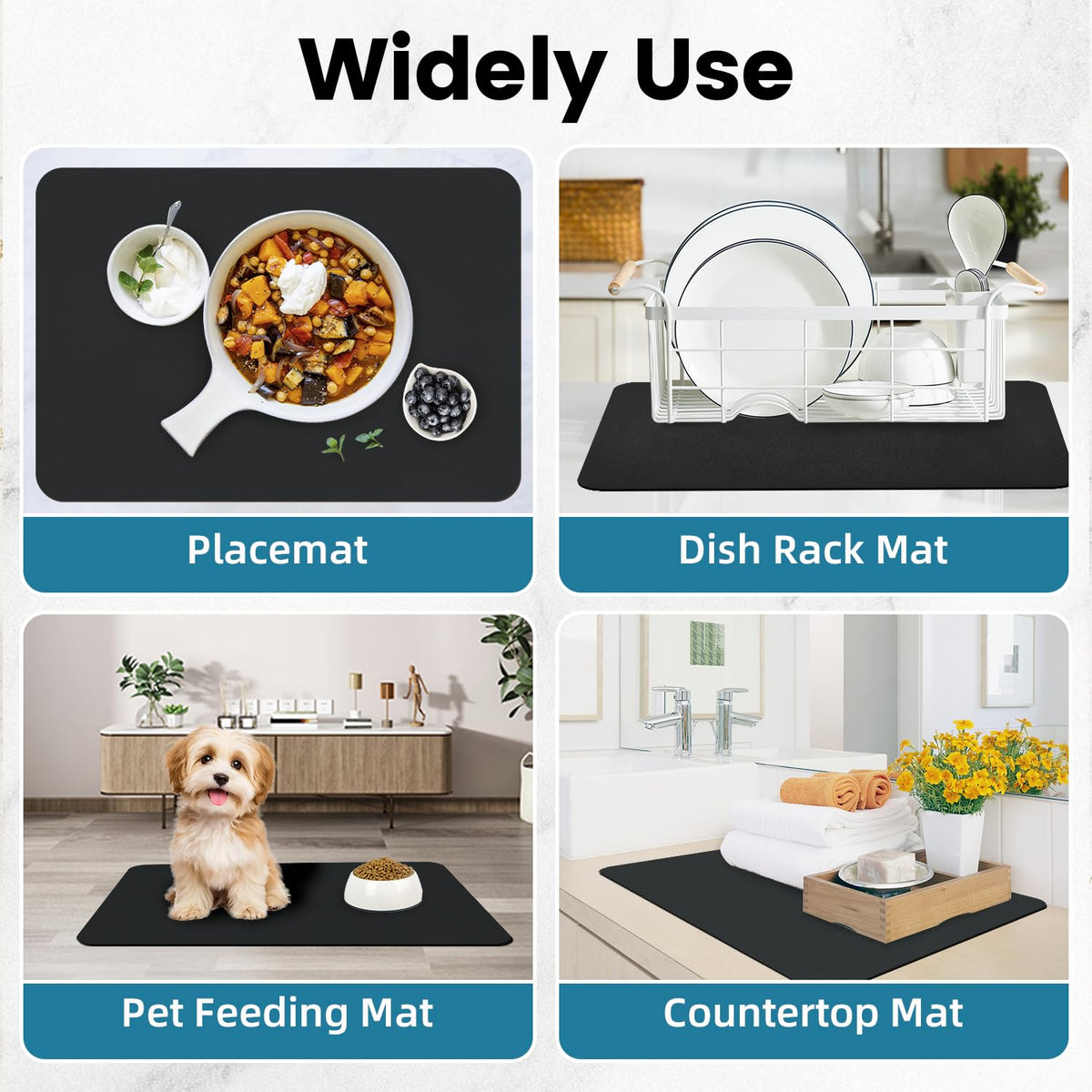 PoYang mat creates a dedicated drying area on the counter.