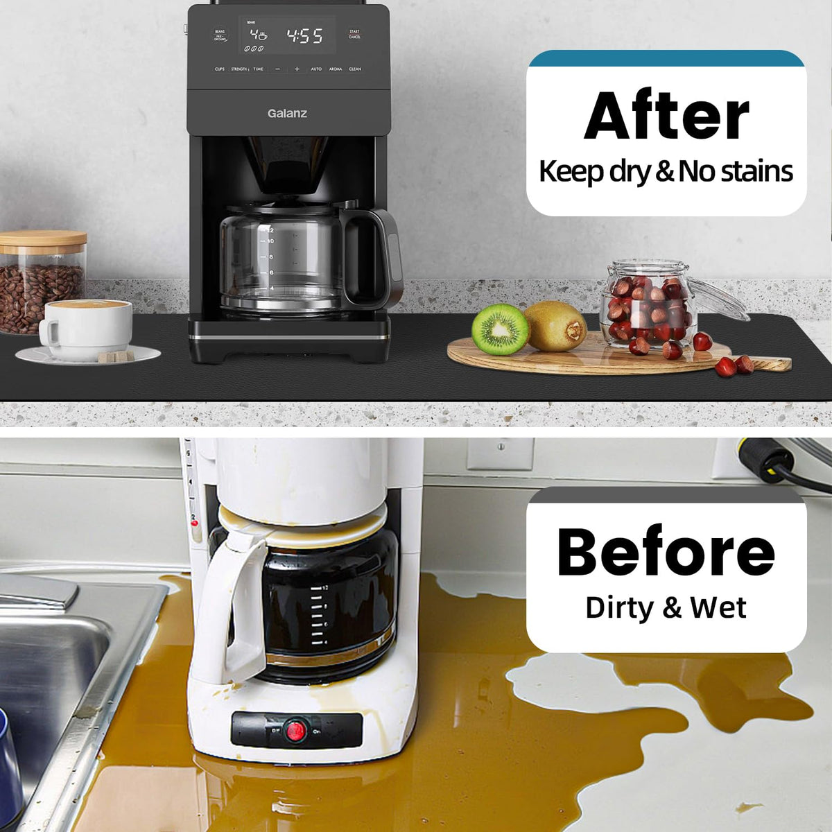 Multi-purpose PoYang mat suits kitchens, pantries, and pet areas with strong absorption.