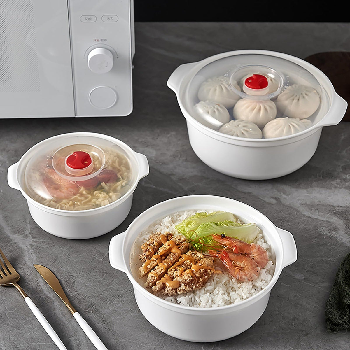 POYIPI dorm kitchen essentials bowls ideal for college meals.