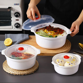 POYIPI microwave bowls with handles designed for easy, safe handling.