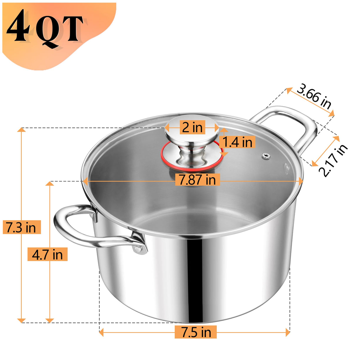 P&P CHEF tri-ply stock pot shows induction-ready design for versatile stove use.