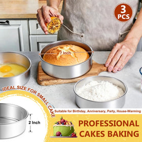P&P CHEF 7-inch cake pan interior depth highlights for layered cakes