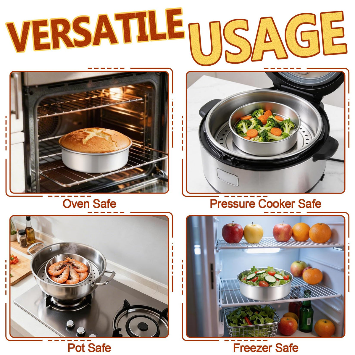 P&P CHEF 7-inch cake pan mirror finish for easy cake release