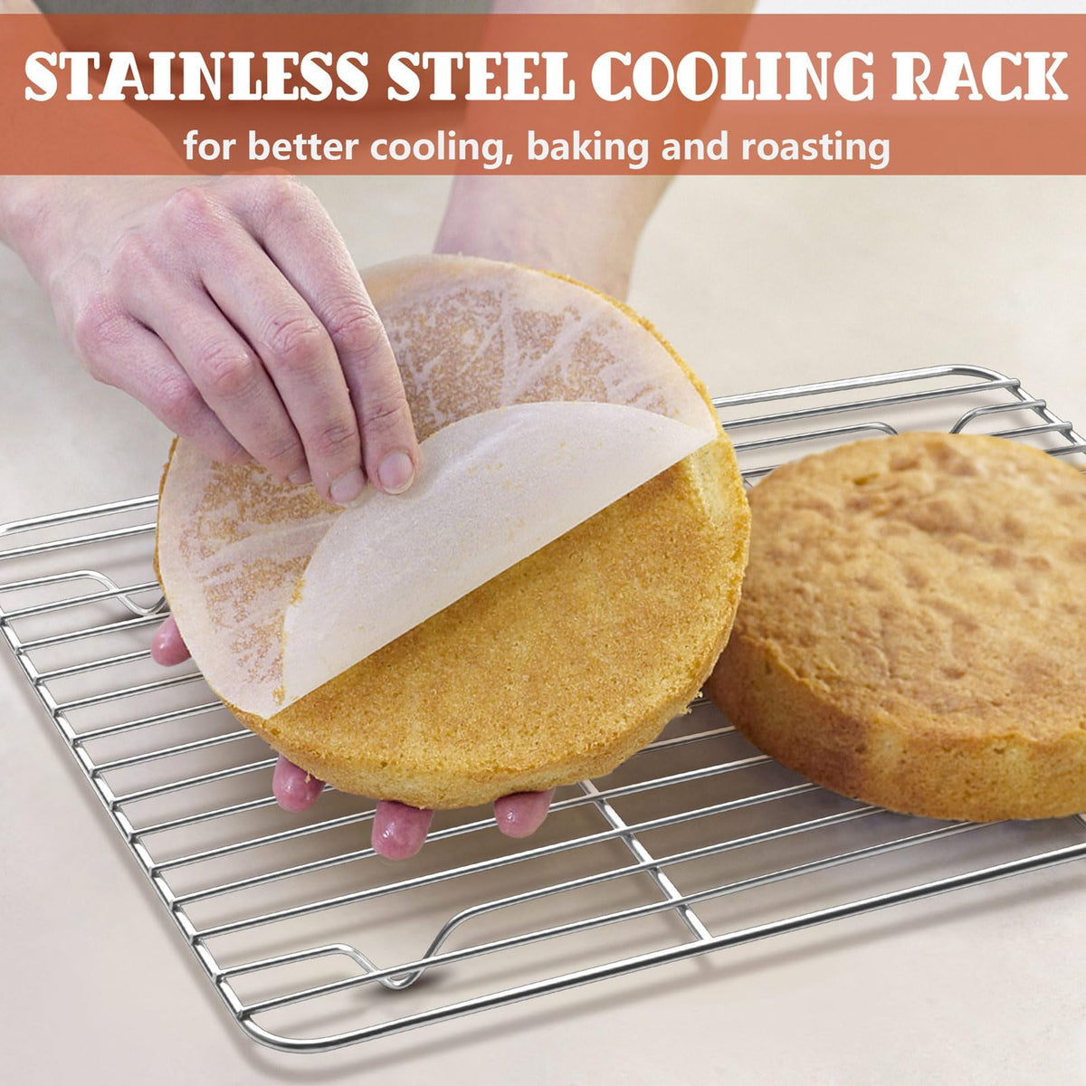 P&P CHEF mirror finish rack eases food release.