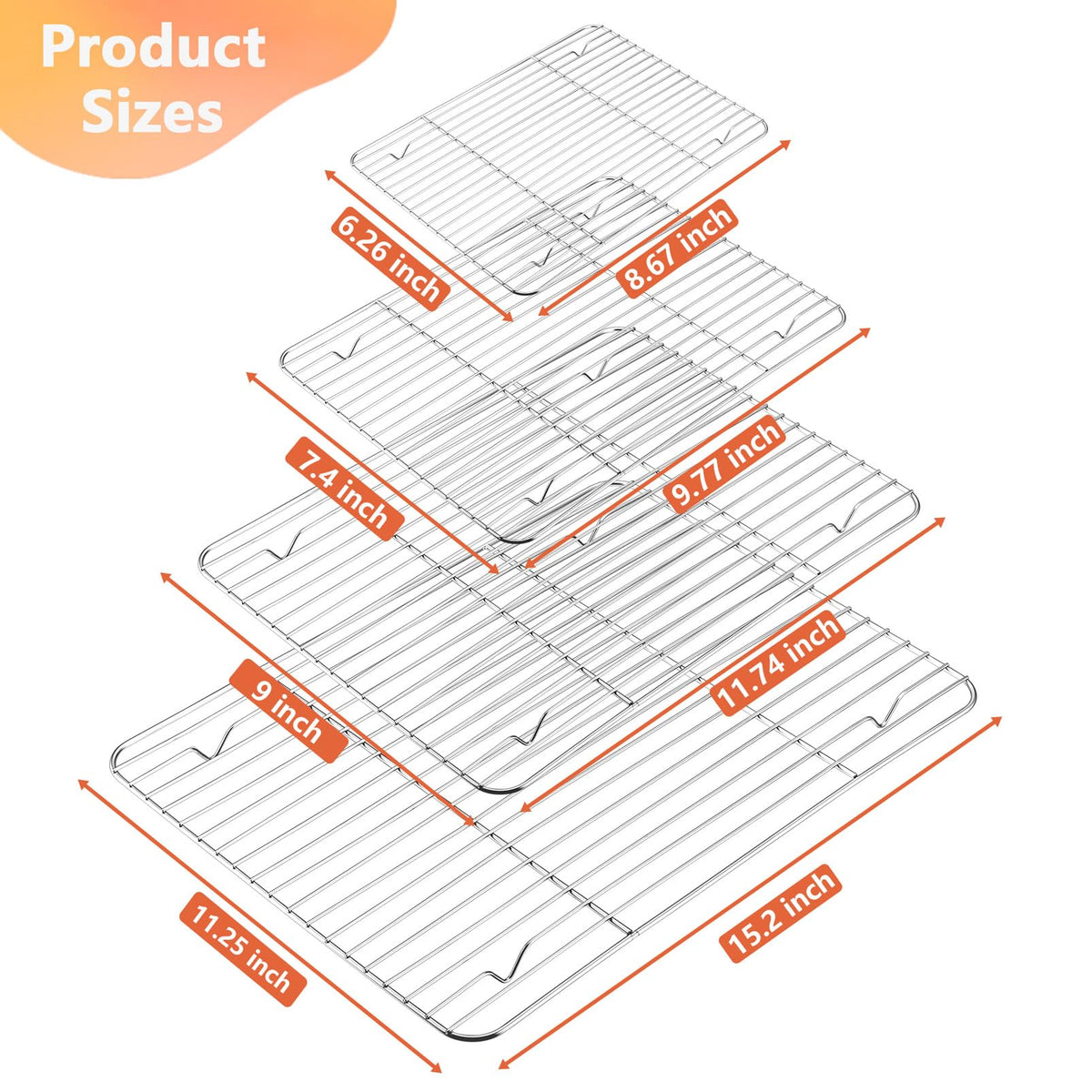 P&P CHEF cooling rack 11.6-inch rectangle for versatile sheet pan fits.