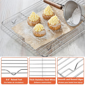 P&P CHEF cooling rack 8.6-inch rectangle ideal for small pans.