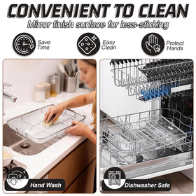 P&P CHEF bottom grid with thick wires supports heavier foods.