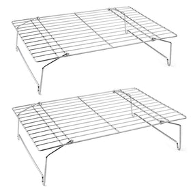 P&P CHEF cooling rack 2-tier setup for sturdy air circulation and even cooling.