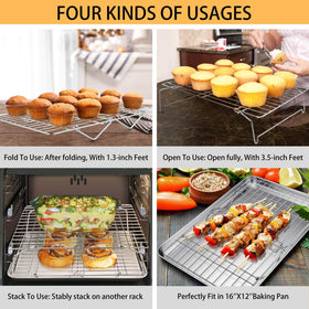 P&P CHEF oven-safe and dishwasher-safe rack for easy cleanup.