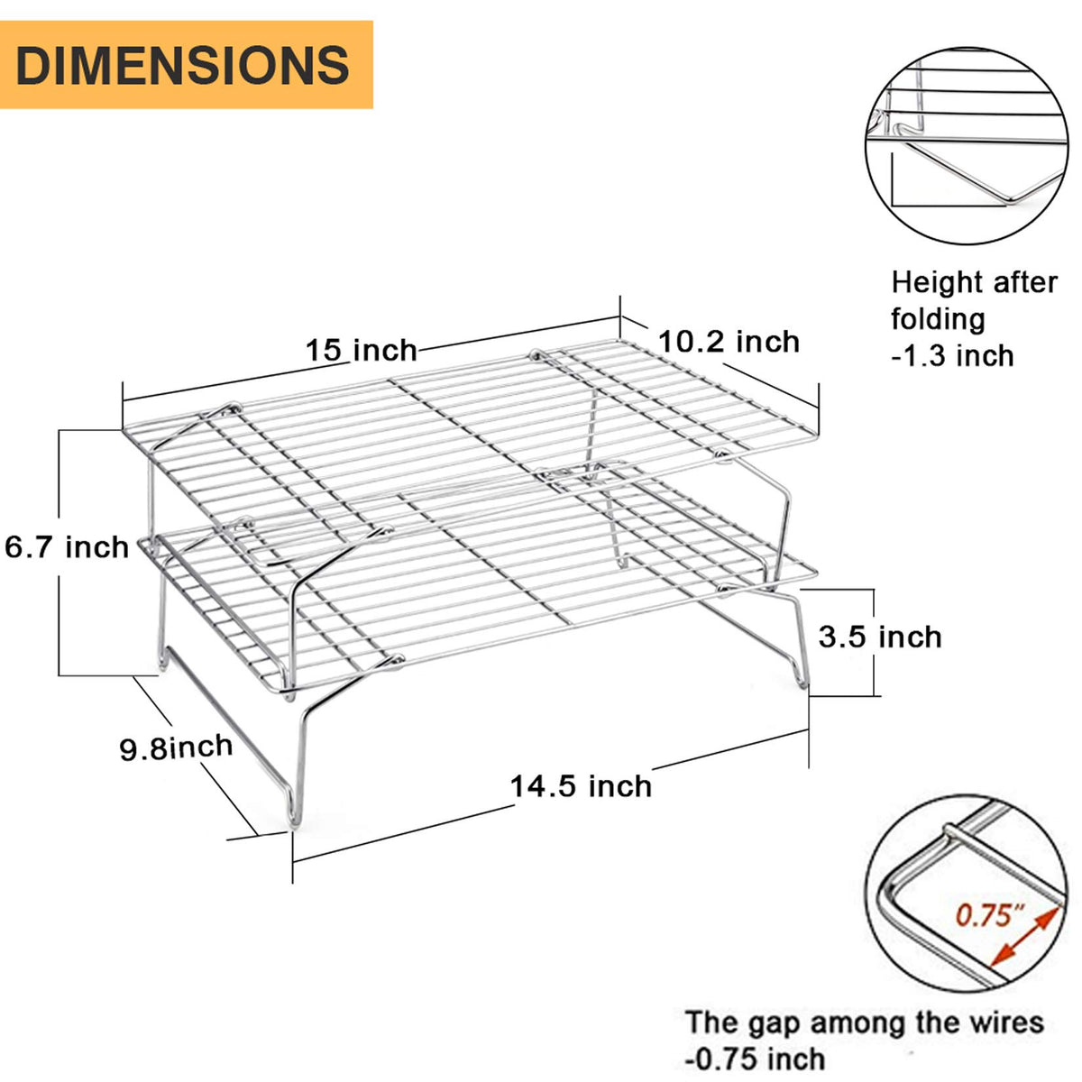 P&P CHEF stainless steel mesh emphasizes rust-free, durable construction.