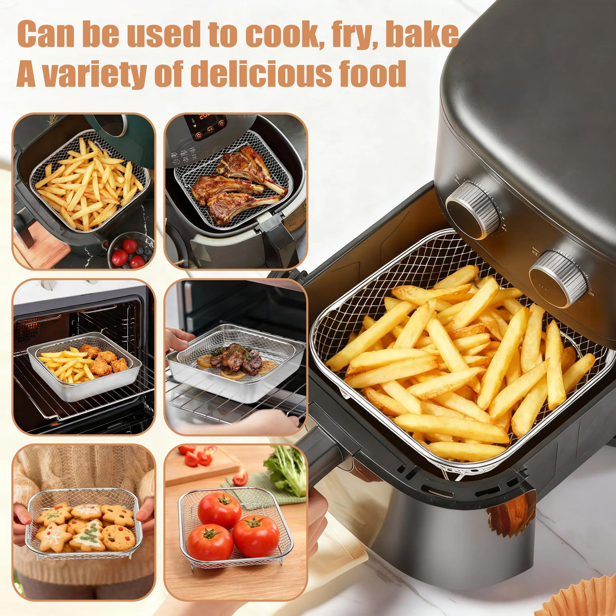 P&P CHEF elevated feet 0.83 inch improve air flow and even heating.