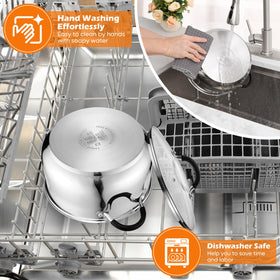 P&amp;P CHEF induction-compatible stock pot ready for versatile cooktops.