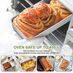 P&P CHEF loaf pan brushed surface reduces sticking and cleans easily.