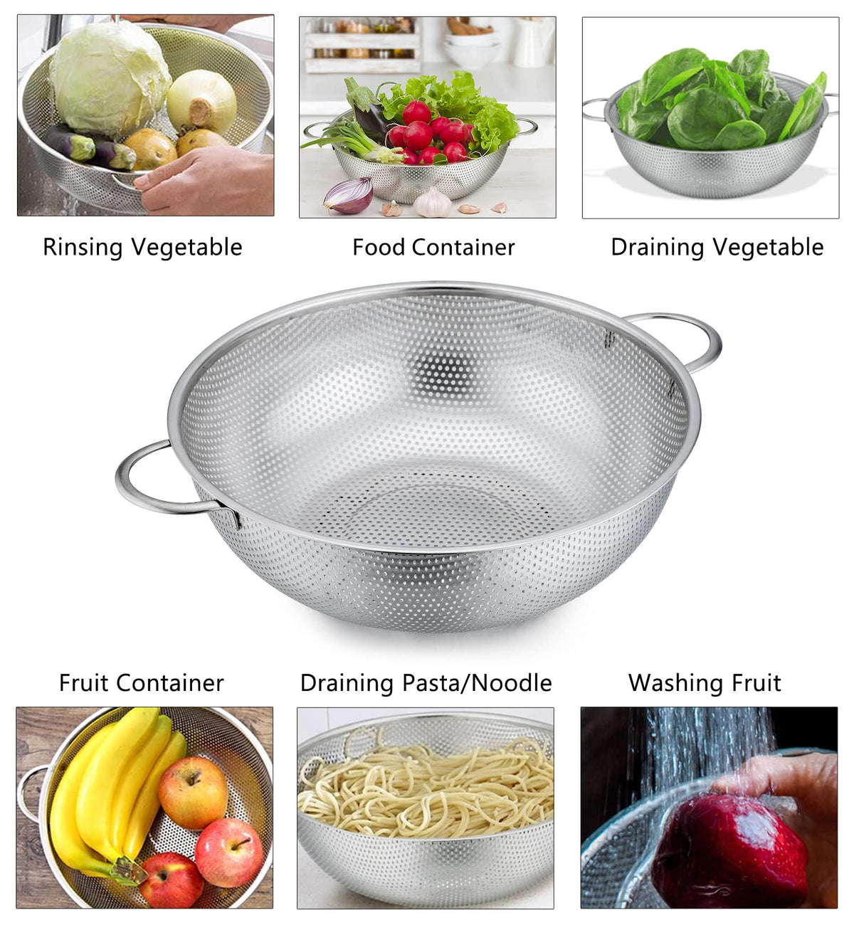 P&P CHEF micro perforated holes enable fast drainage and minimal clogs