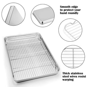 P&P CHEF mirror-finish baking pan with smooth release surface.