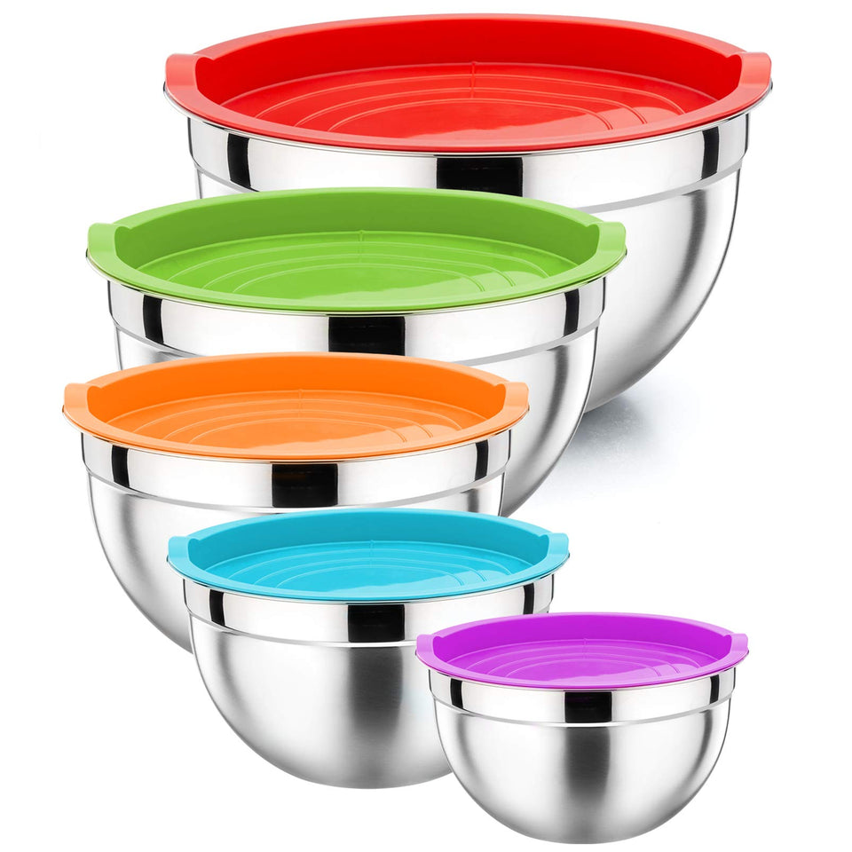 P&P CHEF 0.7 qt mixing bowl with lid for compact prep and storage