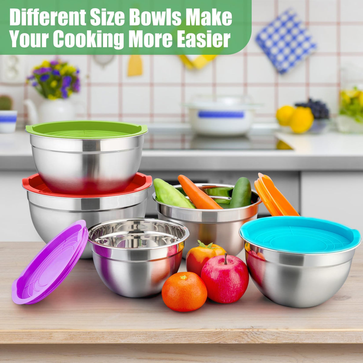 P&P CHEF 1 qt mixing bowl with lid for quick prep and storage