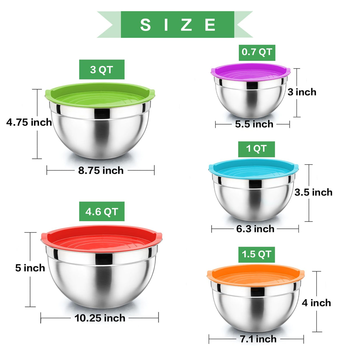 P&P CHEF 3 qt mixing bowl with lid for larger batches