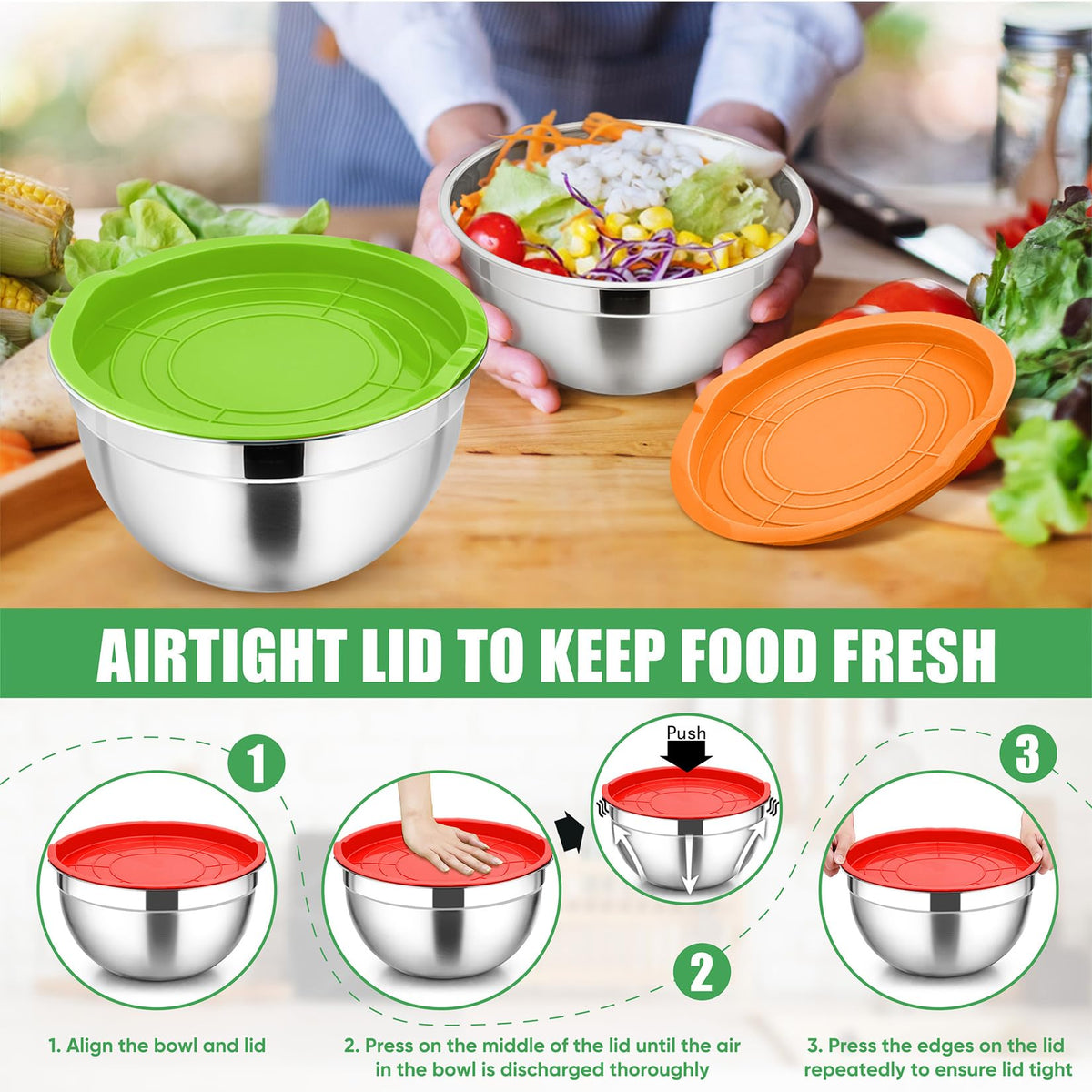 P&P CHEF multicolor mixing bowls add vibrant storage and prep options