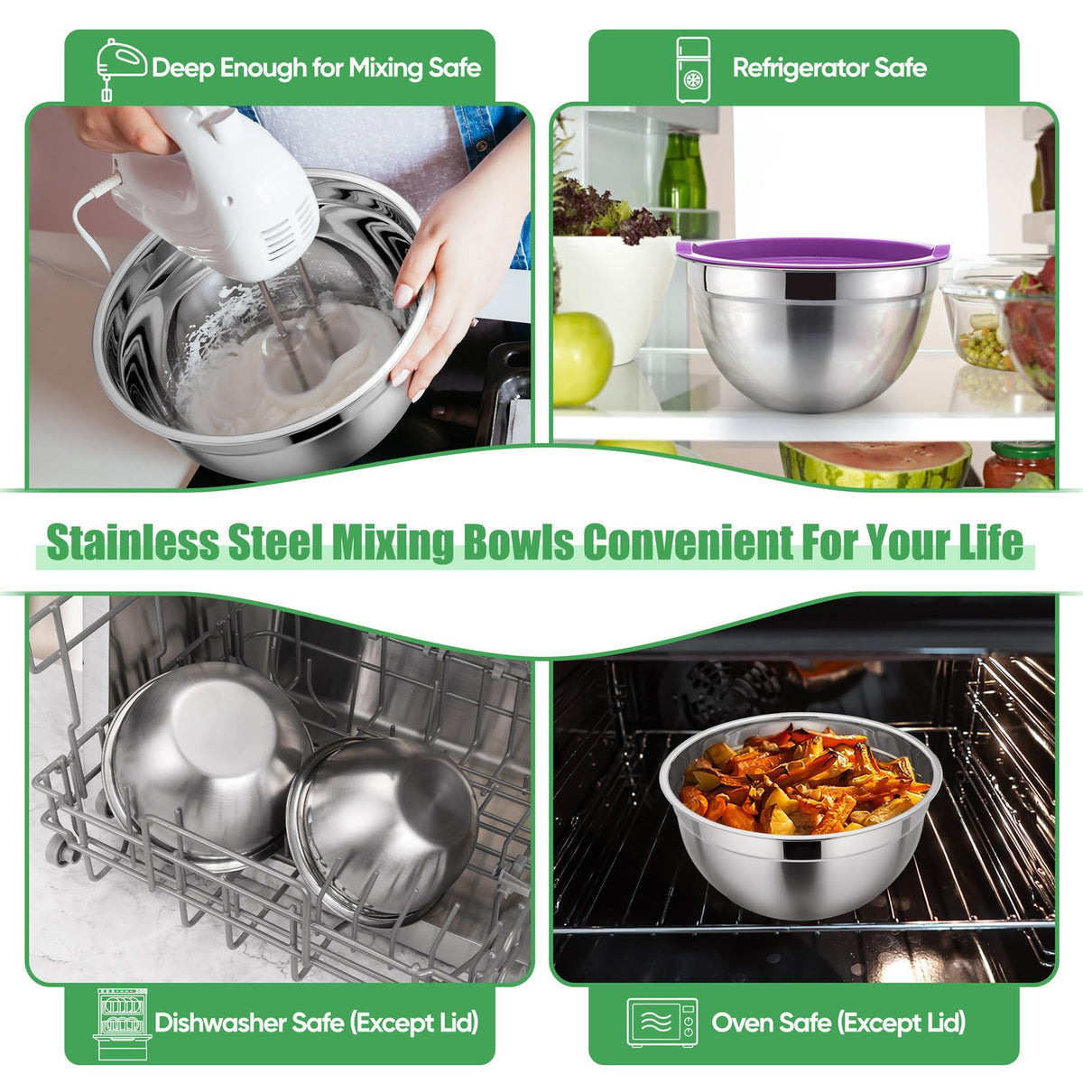 P&P CHEF nesting bowls with lids save space and organize