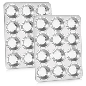 P&P CHEF muffin pan 12 cups inside view for even baking