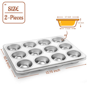 P&P CHEF muffin pan outside shiny surface shows durability