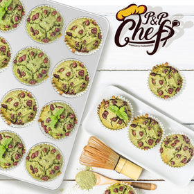 P&P CHEF muffin pan easy-release brushed cups for clean muffin removal