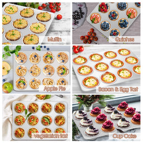 P&P CHEF muffin pan versatile setup for mini quiches and tarts