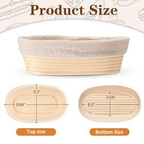 P&P CHEF natural rattan proofing basket highlighting textured weave for rustic dough shaping.
