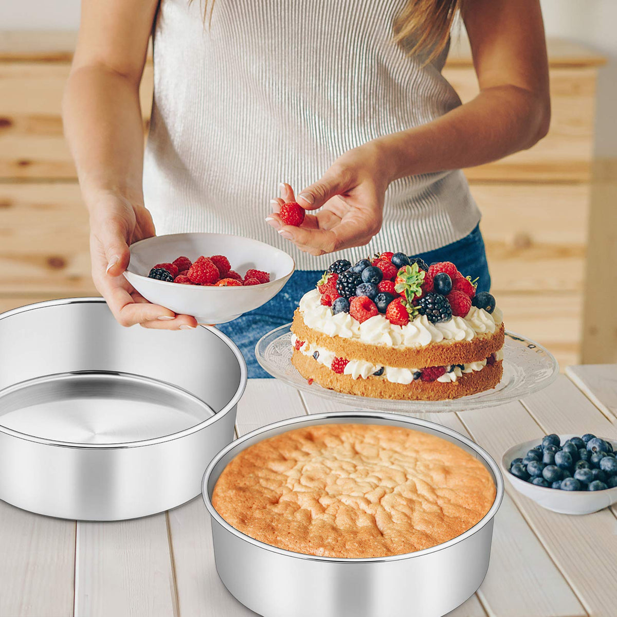 P&P CHEF non-toxic stainless steel replaces aluminum and nonstick pans for healthier baking.